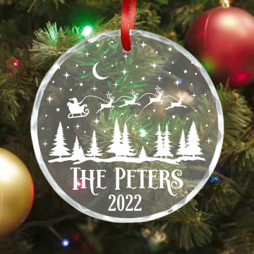 Family Christmas | Personalized Crystal Ornament
